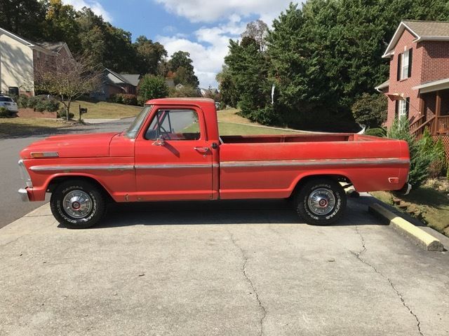 1969 Orange Ford F-100 Standard Cab Pickup