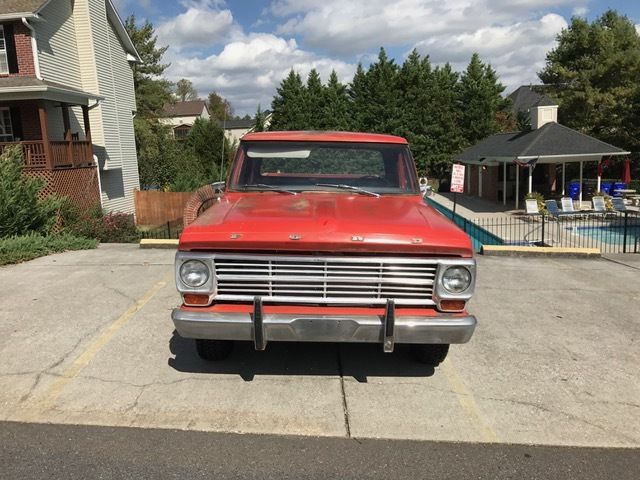 1969 Orange Ford F-100 Standard Cab Pickup