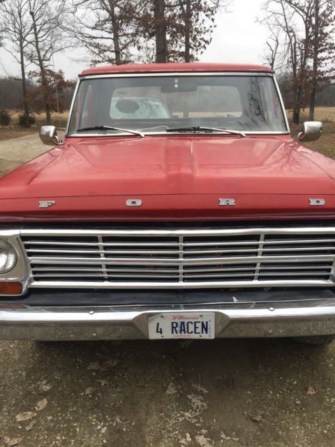 1969 Red Ford F-250 Standard Cab Pickup