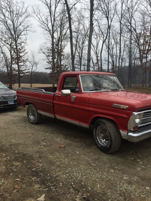 1969 Red Ford F-250 Standard Cab Pickup