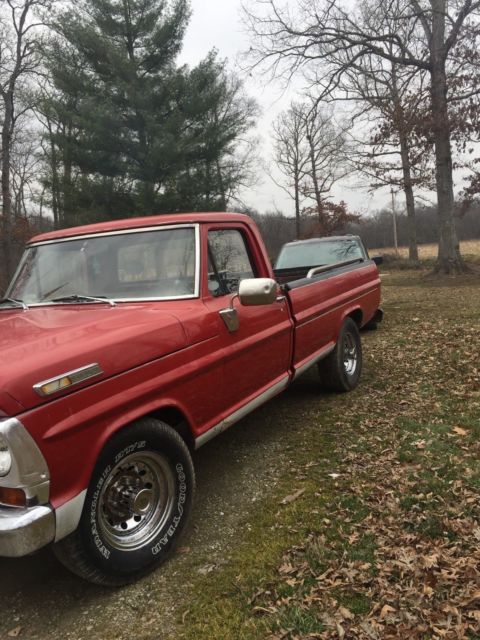 1969 Red Ford F-250 Standard Cab Pickup