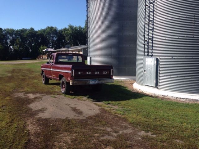 1969 Burgundy Ford F-100 Standard Cab Pickup