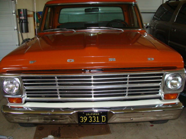 1969 Orange Ford F-100 Standard Cab Pickup
