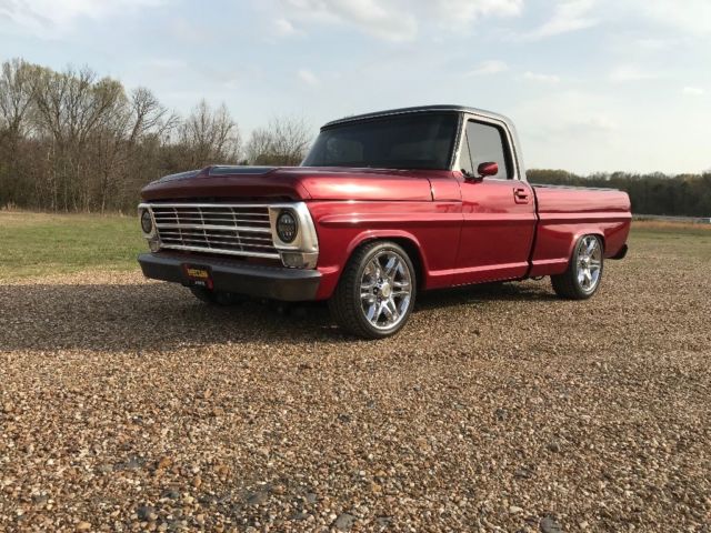 1969 Red Ford F-100 Standard Cab Pickup