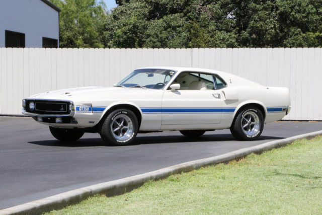 1969 White Ford Mustang Fastback