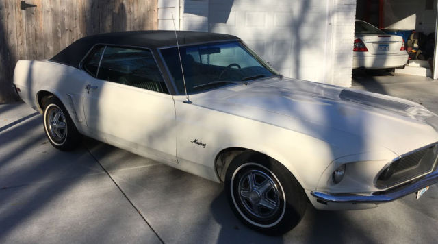 1969 White Ford Mustang Coupe