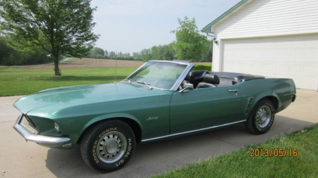 1969 Green Ford Mustang Convertible