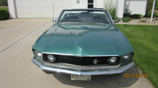 1969 Green Ford Mustang Convertible