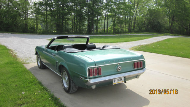 1969 Green Ford Mustang Convertible