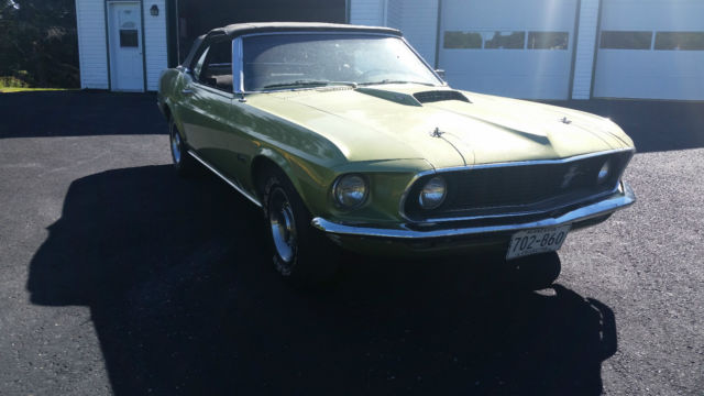 1969 Green Ford Mustang Convertible