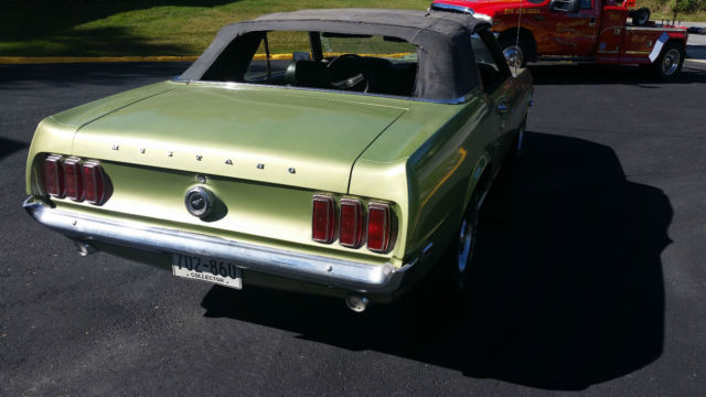 1969 Green Ford Mustang Convertible