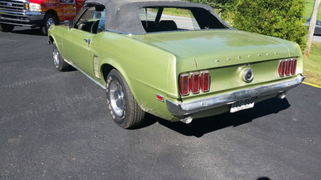 1969 Green Ford Mustang Convertible