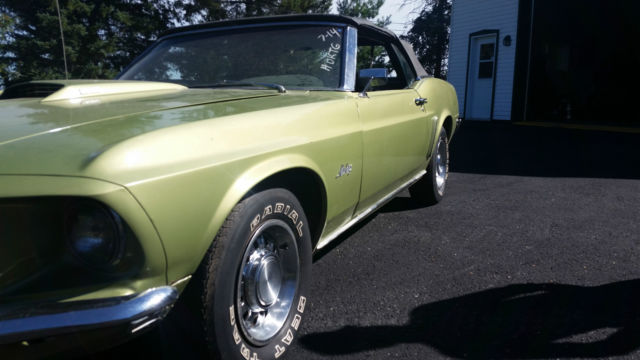 1969 Green Ford Mustang Convertible