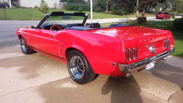 1969 Red Ford Mustang Convertible
