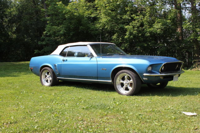 1969 Blue Ford Mustang Convertible