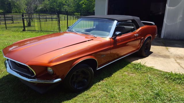 1969 Orange Ford Mustang Convertible