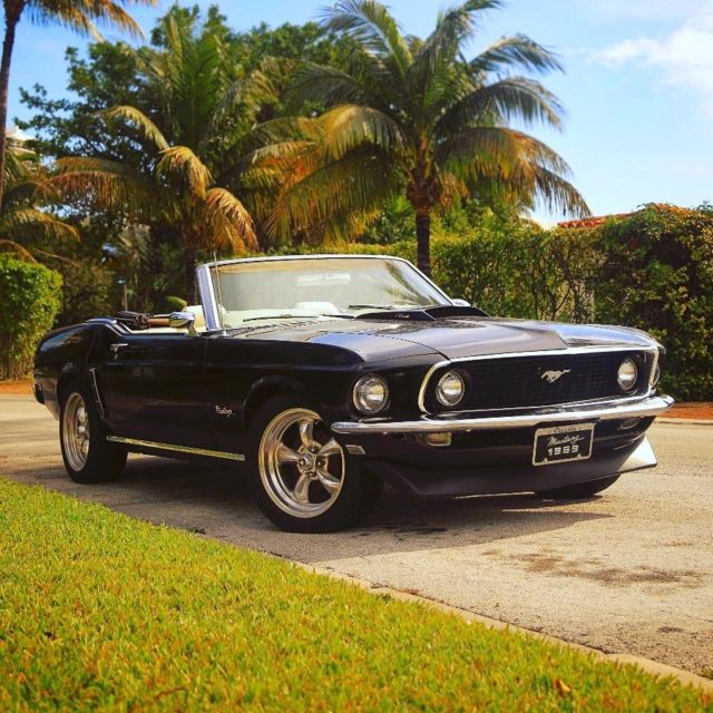 1969 Black Ford Mustang Convertible