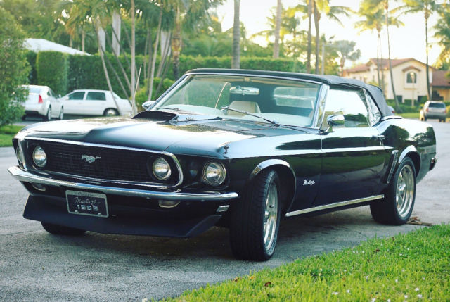 1969 Black Ford Mustang Convertible