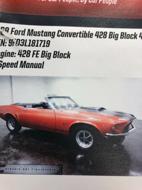 1969 Red Ford Mustang Convertible