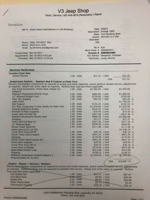 1969 Red Ford Mustang Convertible