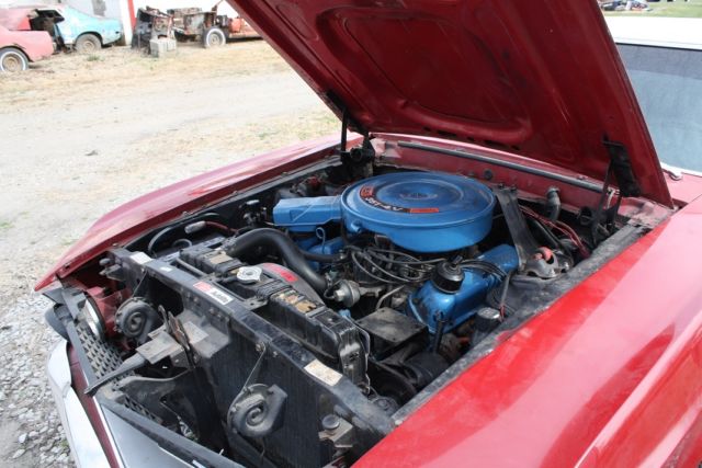 1969 Red w/White Vinyl Top Ford Mustang