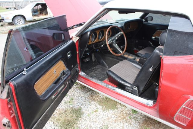 1969 Red w/White Vinyl Top Ford Mustang