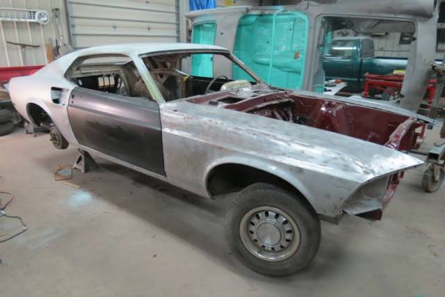 1969 Maroon Ford Mustang Fastback