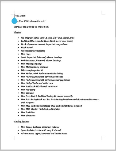 1969 Black Ford Mustang Fastback