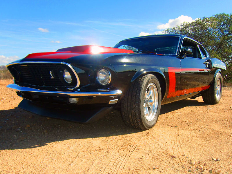 1969 Black w/ Combination  Red Boss Graphics Ford Mustang 2 door Fastback