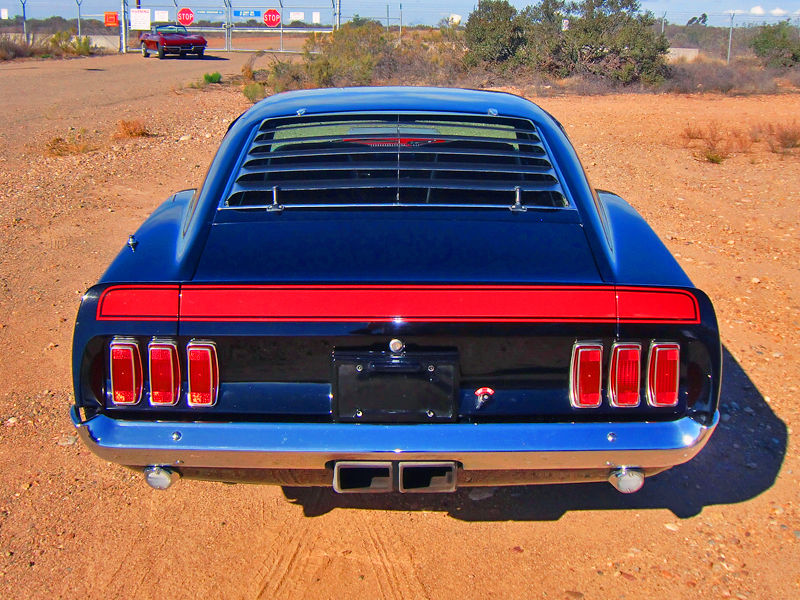 1969 Black w/ Combination  Red Boss Graphics Ford Mustang 2 door Fastback