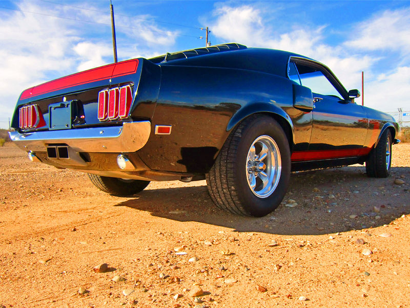 1969 Black w/ Combination  Red Boss Graphics Ford Mustang 2 door Fastback