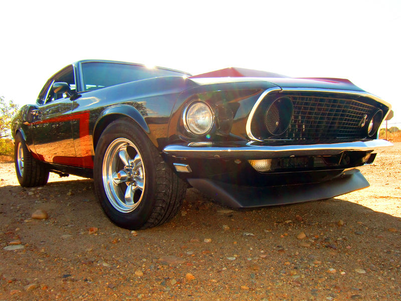 1969 Black w/ Combination  Red Boss Graphics Ford Mustang 2 door Fastback
