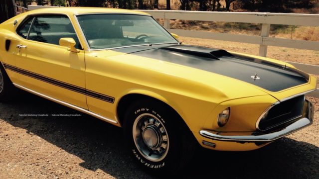 1969 Yellow Ford Mustang Hardtop