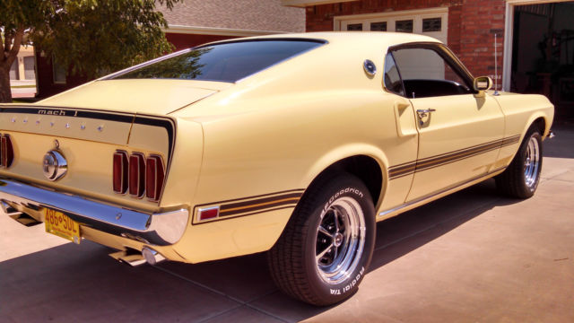 1969 meadowlark yellow Ford Mustang