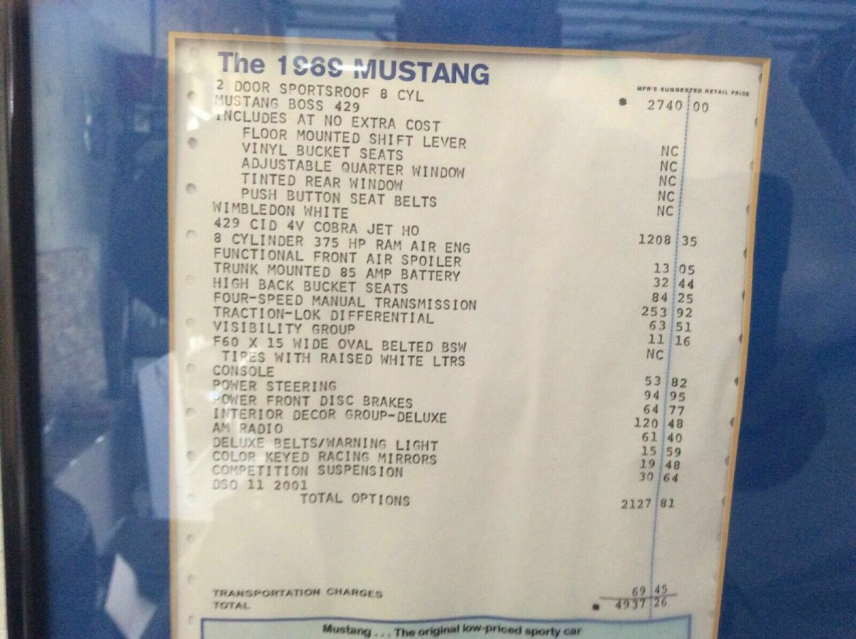 1969 White Ford Mustang