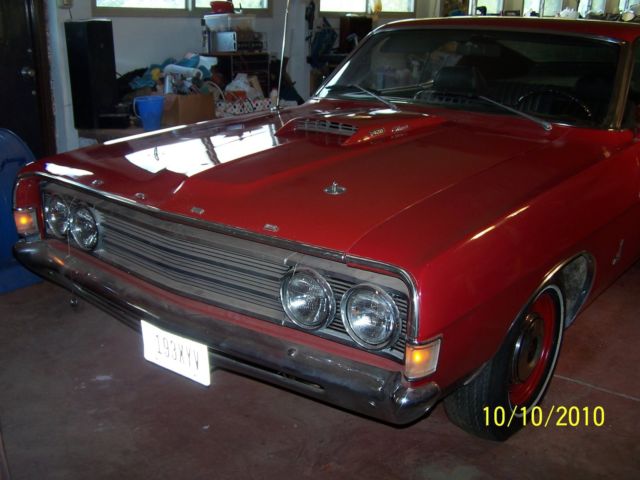 1969 candy apple red Ford Torino 2 dor
