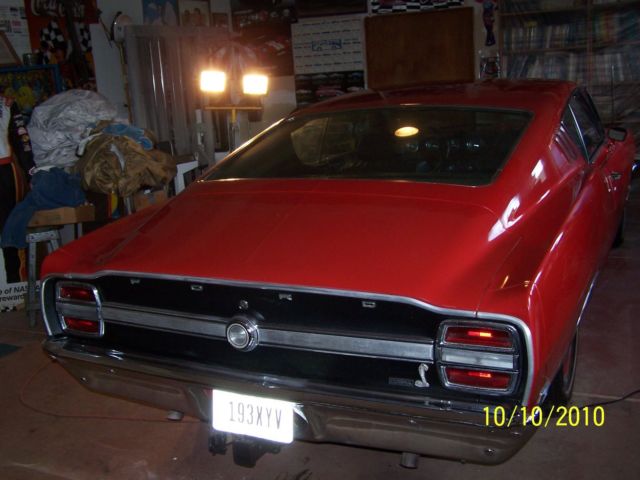 1969 candy apple red Ford Torino 2 dor
