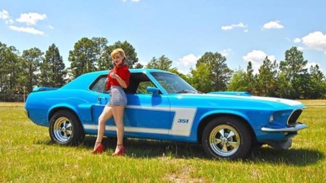 1969 Blue Ford Mustang Convertible