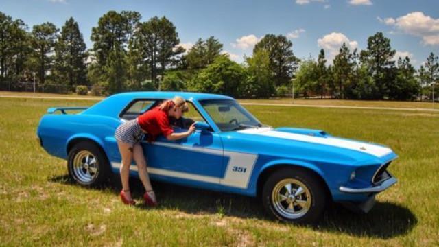 1969 Blue Ford Mustang Convertible