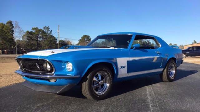 1969 Blue Ford Mustang Convertible