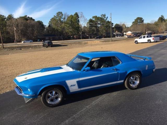 1969 Blue Ford Mustang Convertible