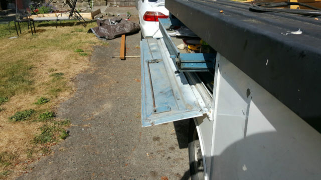 1969 white GMC pickup bed with side boxes