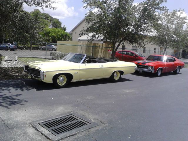 1969 cream yellow Chevrolet Impala Convertible