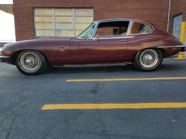 1969 Burgundy Jaguar E-Type Coupe