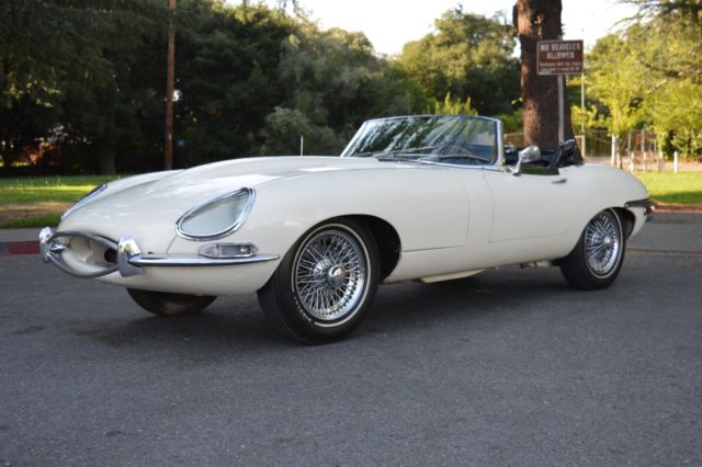 1969 White Jaguar E Type Roadster --