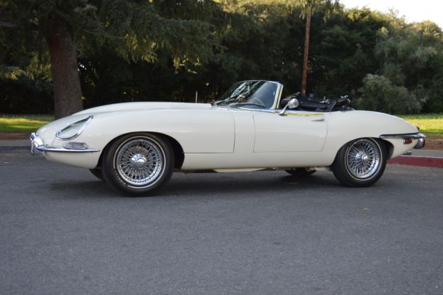 1969 White Jaguar E Type Roadster --
