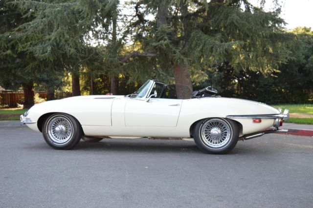 1969 White Jaguar E Type Roadster --