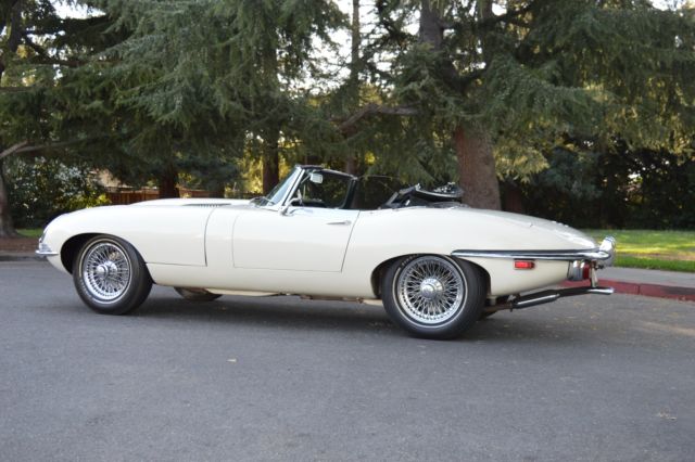 1969 White Jaguar E Type Roadster --
