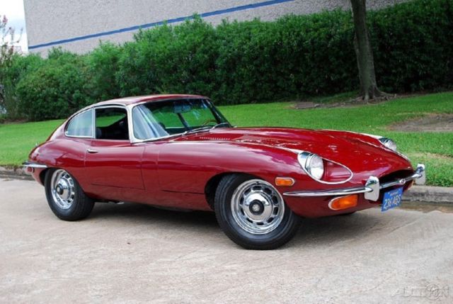 1969 Burgundy Jaguar E-Type Coupe