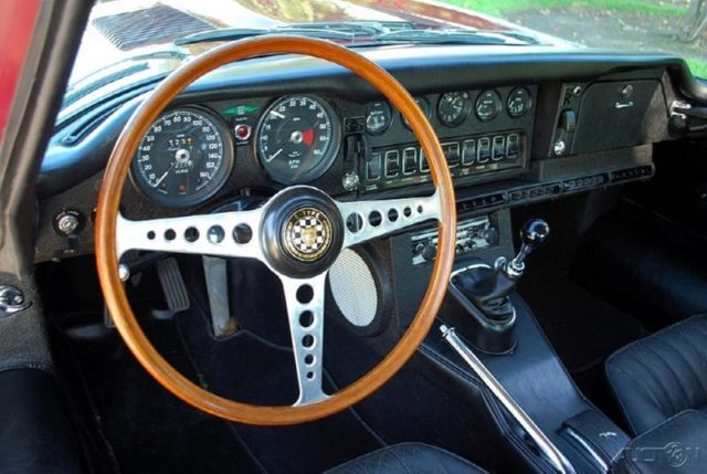 1969 Burgundy Jaguar E-Type Coupe